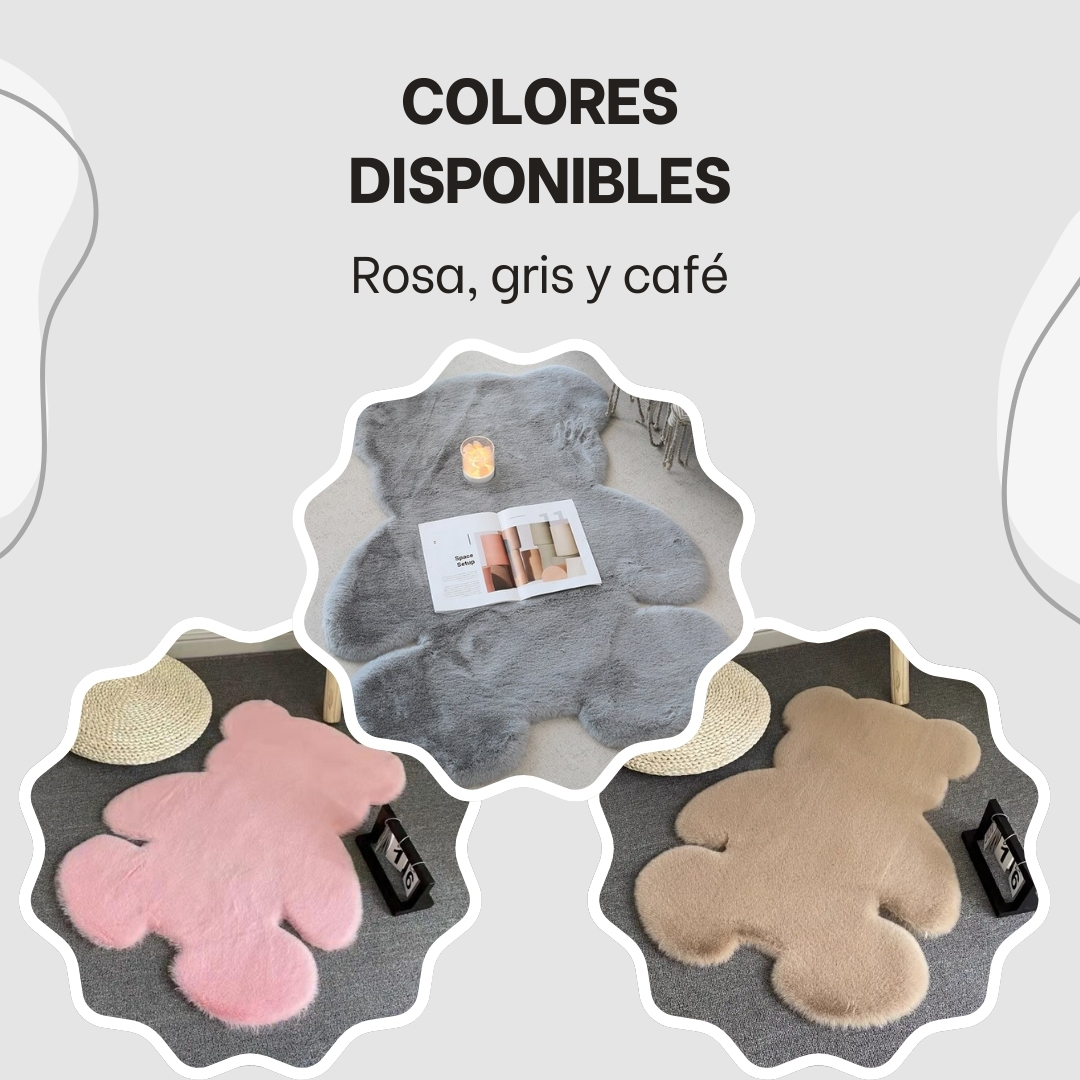 Vista 6 de ALFOMBRA PELUCHE SUAVE EN FORMA DE OSO - COLOR: ROSA